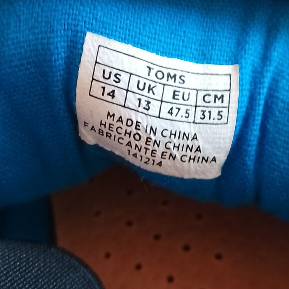 TOMS Paseo Canvas Lace-Up Shoes, Sesame, Size 14, NWT - Picture 9 of 11